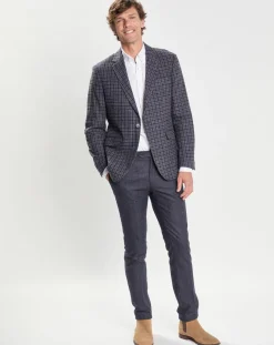Online Hackett London Veste en Laine mélangée à carreaux bleue