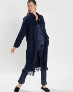 Femme Le Chat Veste en Laine mélangée Foehn bleu marine