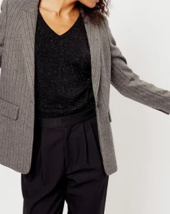 Outlet See u Soon Veste en Laine mélangée Lilou grise