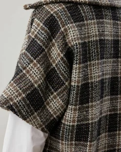 Online Lauren Vidal Veste en Laine mélangée manches courtes Biba noire