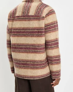 Outlet Marc O'Polo Veste en Laine mélangée rayée beige/rouge