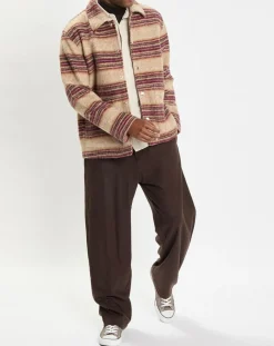 Outlet Marc O'Polo Veste en Laine mélangée rayée beige/rouge