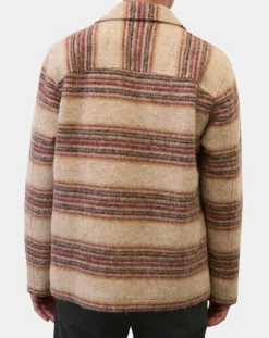 Outlet Marc O'Polo Veste en Laine mélangée rayée beige/rouge