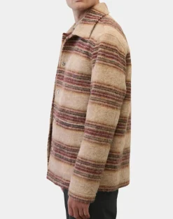 Outlet Marc O'Polo Veste en Laine mélangée rayée beige/rouge