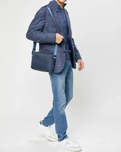 Homme Hackett London Veste en Laine mélangée Tartan imprimée bleue