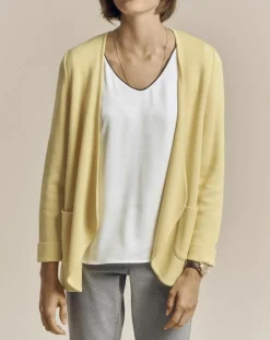 Femme Devernois Veste en Laine mélangée Vague jaune mimosa