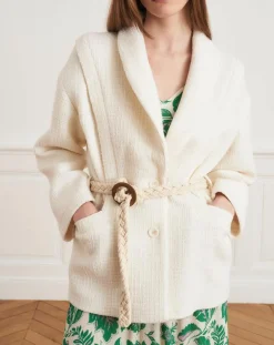 Femme La Petite Francaise Veste en Laine mélangée Valentin écrue