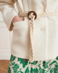 Femme La Petite Francaise Veste en Laine mélangée Valentin écrue