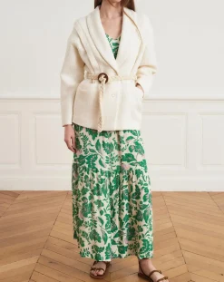 Femme La Petite Francaise Veste en Laine mélangée Valentin écrue