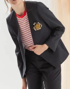 Best Chloé Stora Veste en Laine mélangée Vezuve bleu marine