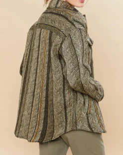 New Hartford Veste en Lin & Coton Voltige beige/noir