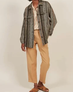 New Hartford Veste en Lin & Coton Voltige beige/noir