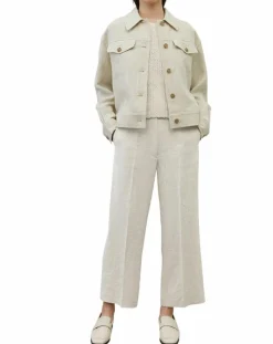 Femme Marc O'Polo Veste en Lin mélangé Cropped gris clair