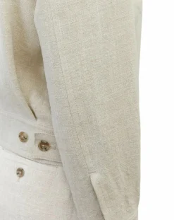 Femme Marc O'Polo Veste en Lin mélangé Cropped gris clair