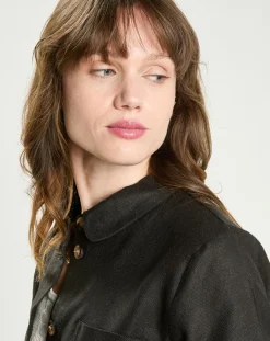 Femme La Petite Etoile Veste en Lin mélangé Fauline noire