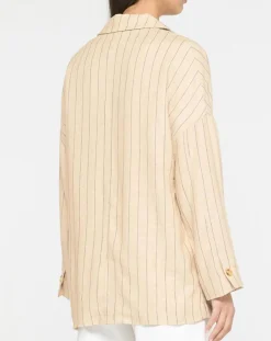 Femme Yerse Veste en Lin mélangé Nara36 écrue