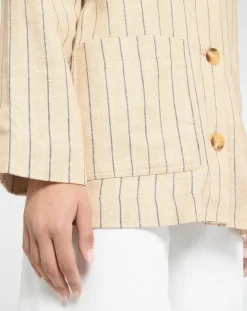 Femme Yerse Veste en Lin mélangé Nara36 écrue