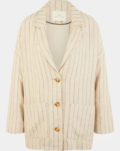 Femme Yerse Veste en Lin mélangé Nara36 écrue