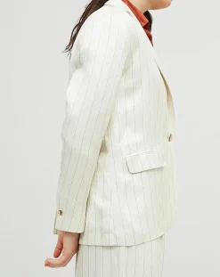 Chloé Stora Veste en Lin mélangé Valerio écrue