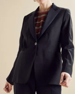 Femme Chloé Stora Veste en Lin mélangé Victoire noire