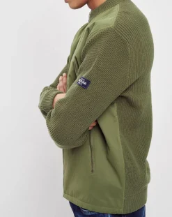 Homme Pepe Jeans Veste en maille Liseret kaki