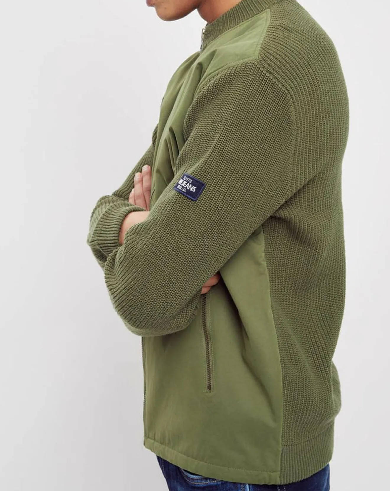 Homme Pepe Jeans Veste en maille Liseret kaki