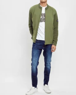 Homme Pepe Jeans Veste en maille Liseret kaki