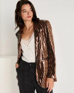 Sale See u Soon Veste en sequins Louna café