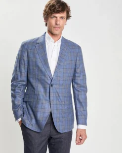 Clearance Hackett London Veste en Soe & Laine à imprimé Prince de Galles bleue