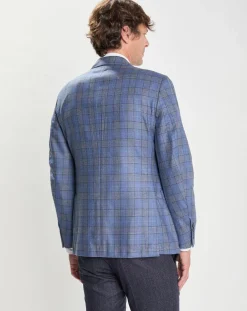 Clearance Hackett London Veste en Soe & Laine à imprimé Prince de Galles bleue