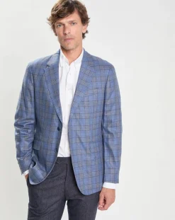Clearance Hackett London Veste en Soe & Laine à imprimé Prince de Galles bleue