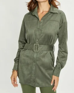 Outlet Lauren Vidal Veste en Suédine Lou kaki