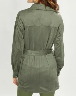 Outlet Lauren Vidal Veste en Suédine Lou kaki