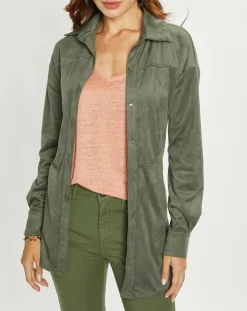 Outlet Lauren Vidal Veste en Suédine Lou kaki