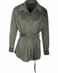 Outlet Lauren Vidal Veste en Suédine Lou kaki