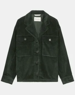 Femme Marc O'Polo Veste en Velours côtelé 100% Coton Bio vert foncé