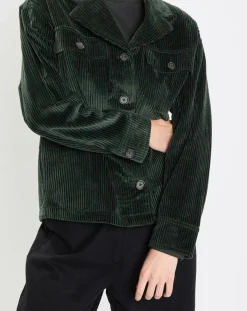 Femme Marc O'Polo Veste en Velours côtelé 100% Coton Bio vert foncé