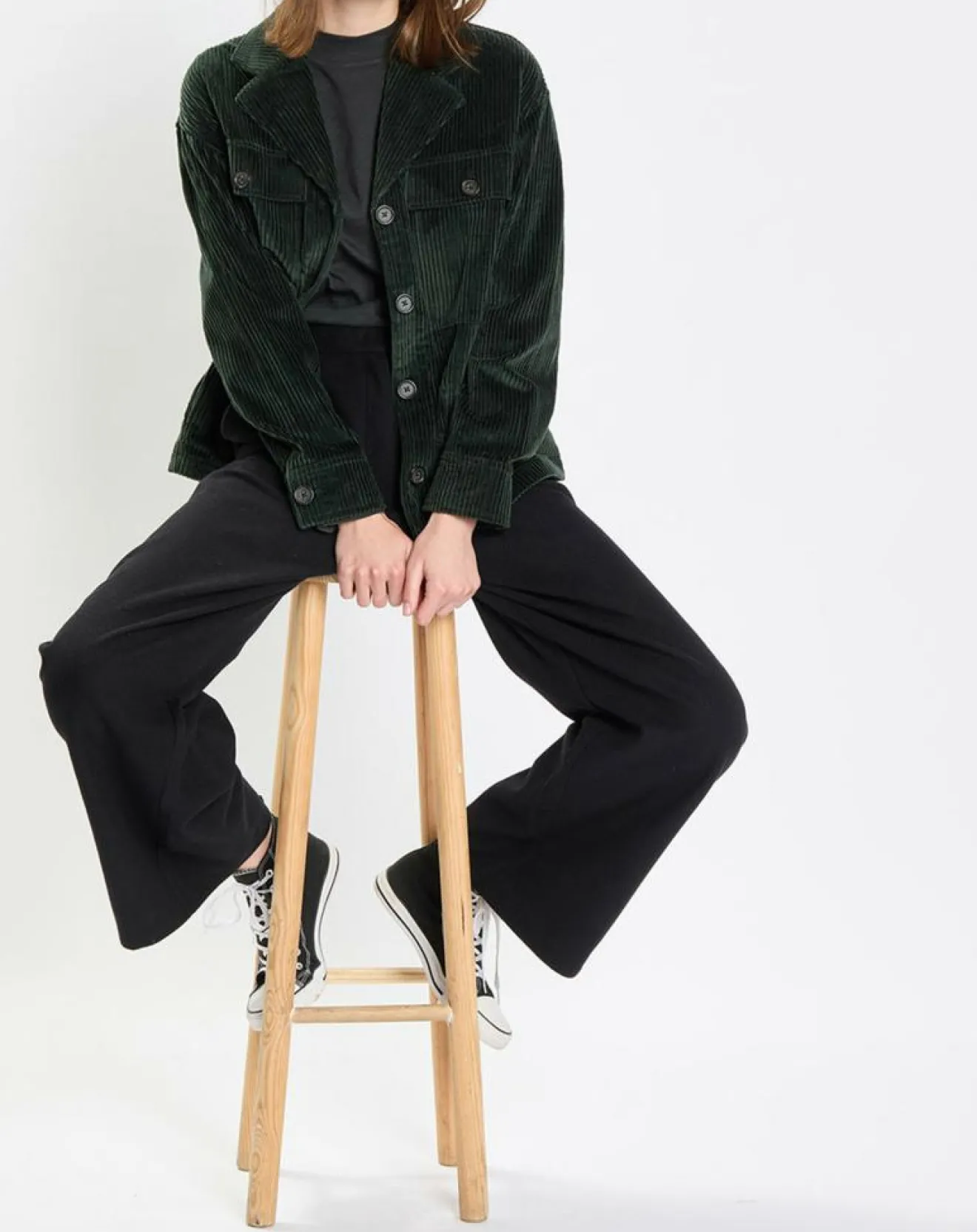 Femme Marc O'Polo Veste en Velours côtelé 100% Coton Bio vert foncé