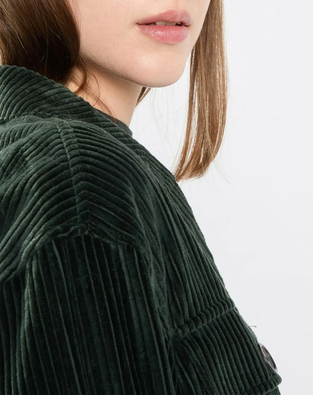 Femme Marc O'Polo Veste en Velours côtelé 100% Coton Bio vert foncé