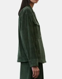 Femme Marc O'Polo Veste en Velours côtelé 100% Coton Bio vert foncé