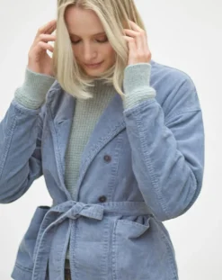 Femme Caroll Veste en Velours côtelé Lola bleu violet