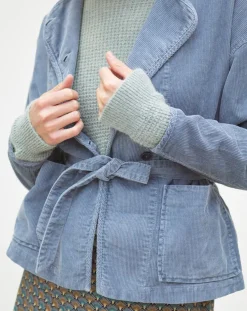 Femme Caroll Veste en Velours côtelé Lola bleu violet