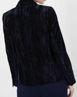 See u Soon Veste en Velours Panais rayée noire