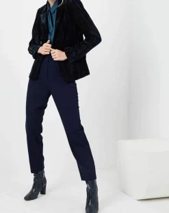 See u Soon Veste en Velours Panais rayée noire