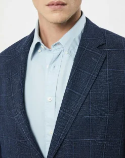 Homme Hackett London Veste Fenêtre à carreaux bleue