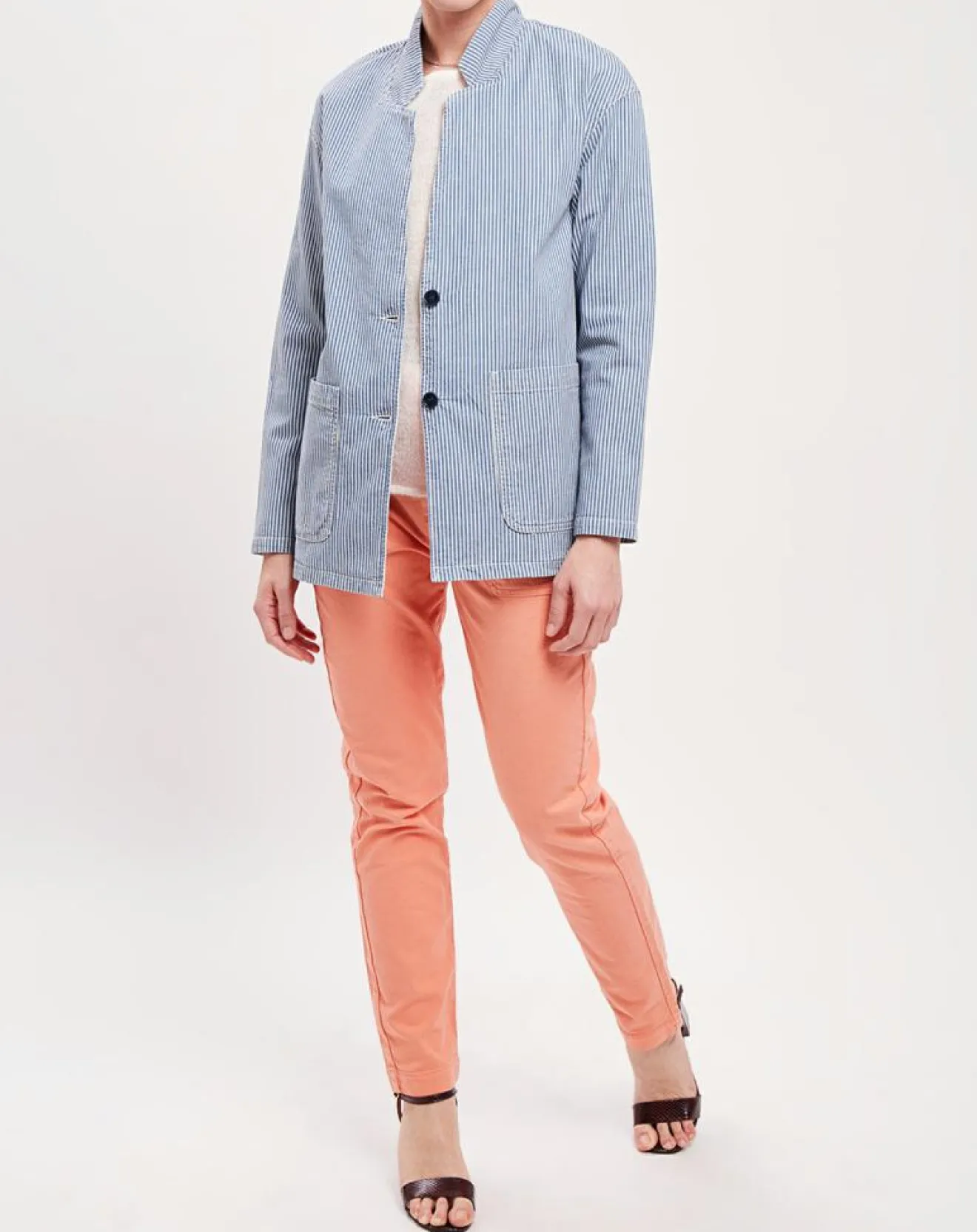 Femme Harris Wilson Veste Loanie rayée azur