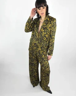 Femme See u Soon Veste Louise satinée imprimée jaune