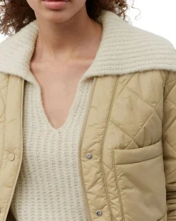 Femme Marc O'Polo Veste Matelassée à Boutons camel