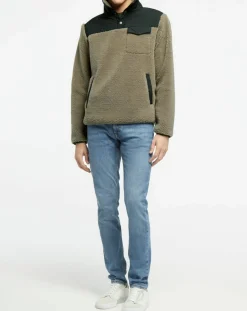 Homme Gant Veste Polaire 1/2 Zip beige