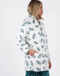 Mr Wonderful Veste polaire Flowers blanc/vert